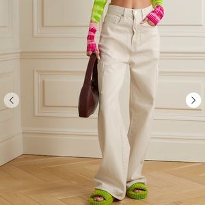 FRAME High Rise Straight Utility Jeans - Parchment